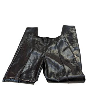 Armani Exchange Black Faux Leather Patent Leggings Size 2